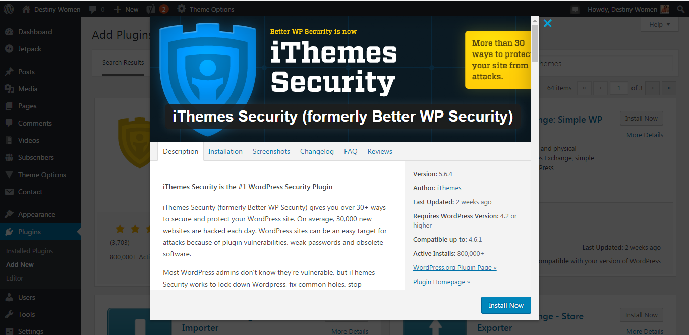 iThemes security WordPress plugin preview