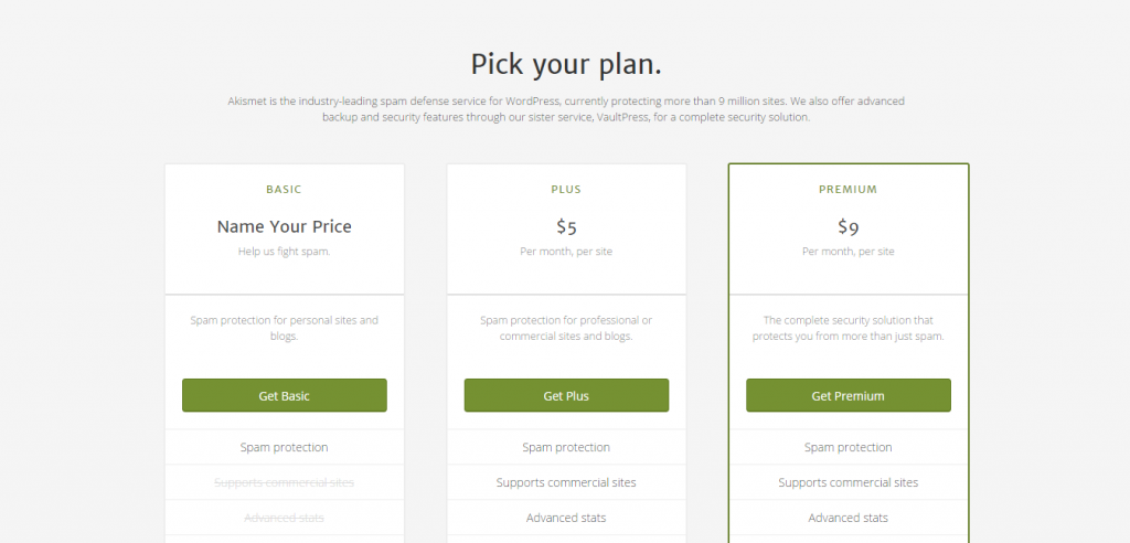 Akismet WordPress Plugin Pricing