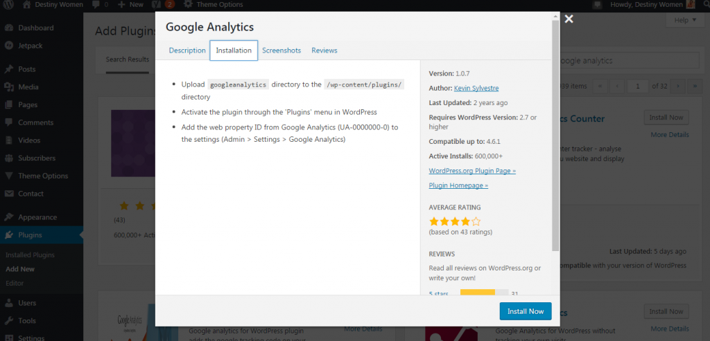 Google Analytics WordPress Plugin