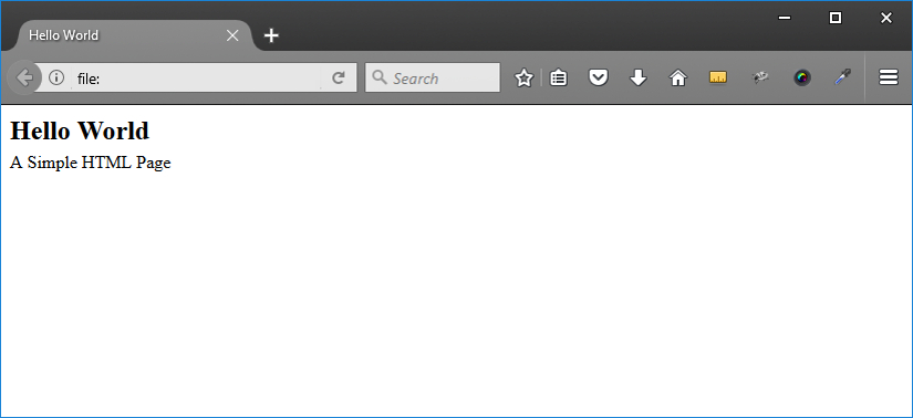 create simple HTML page browser screenshot