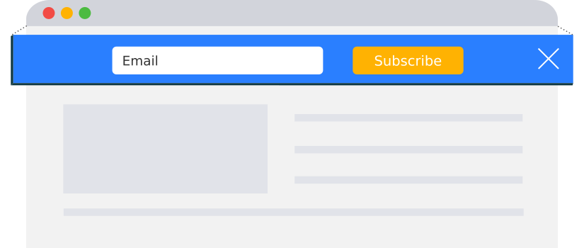 floating sticky bar opt in form email lead capture popup newsletter signup