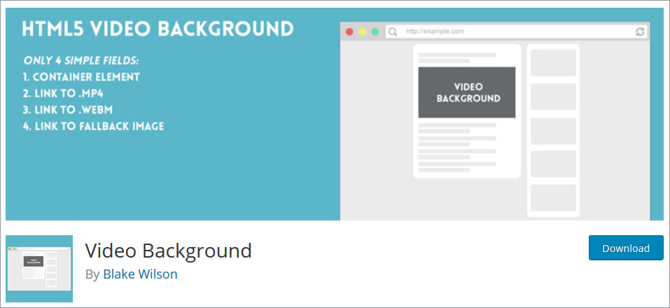 WordPress Video Background Plugin: Video Background