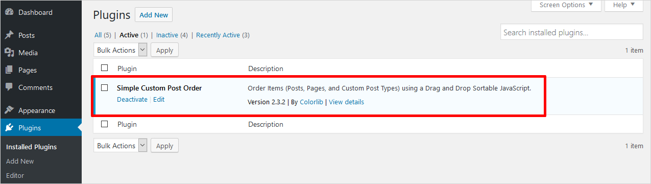 WordPress Post Order 