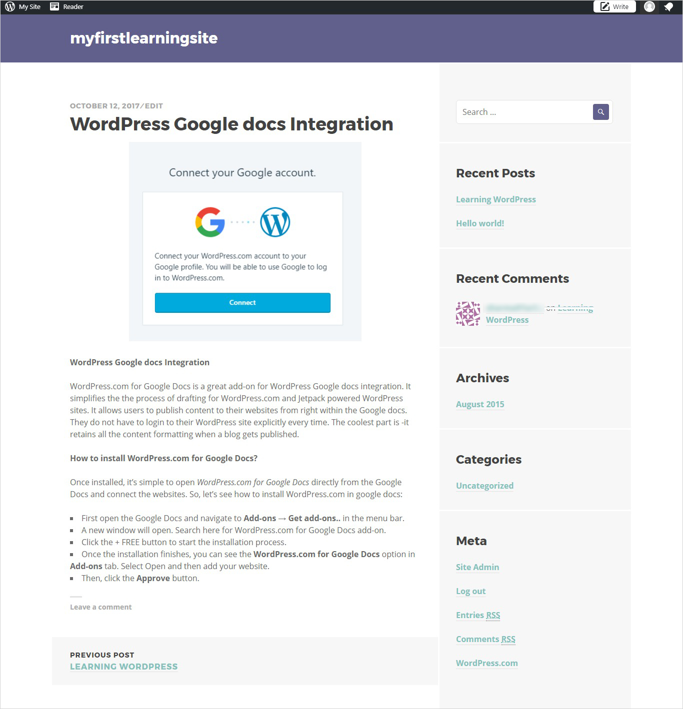 Google Docs to WordPress
