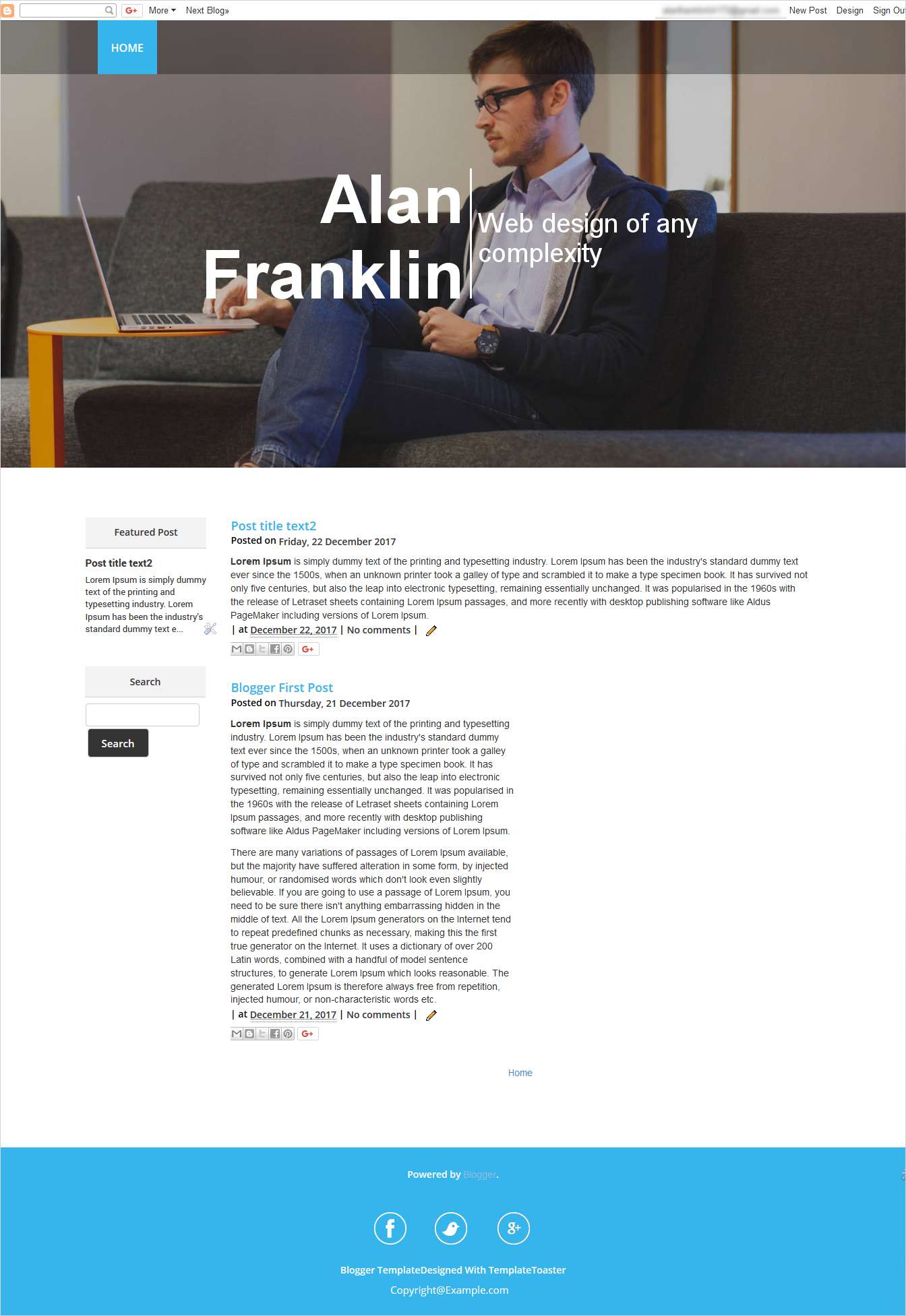 your newly created blogger template is live now