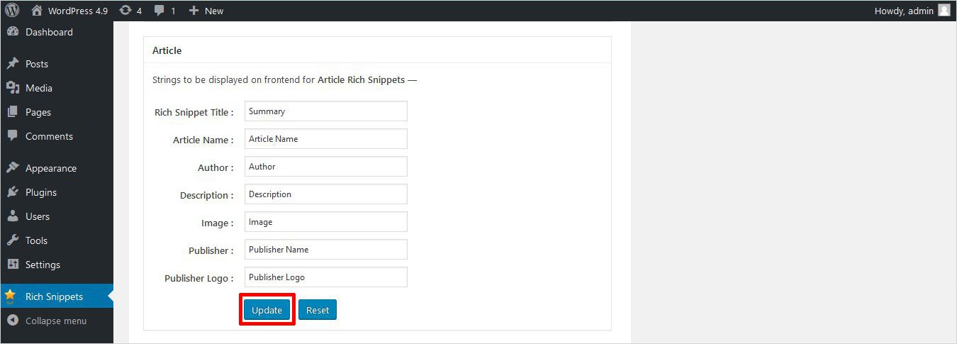 structured data rich snippet creator
