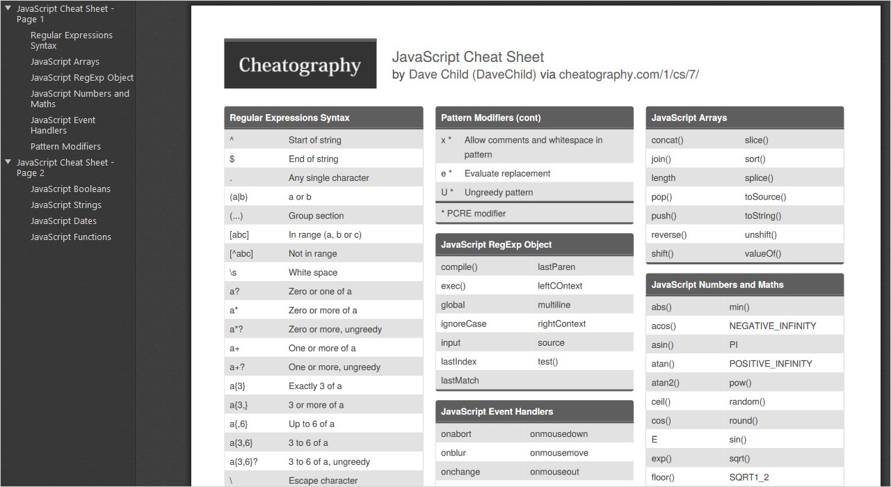 cheatography JavaScript Cheat Sheet