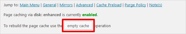 clear cache using W3 Total Cache Plugin wordpress page updates not working