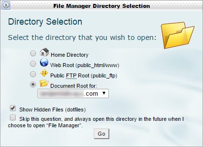 create htaccess file using cpanel 1 - browse location