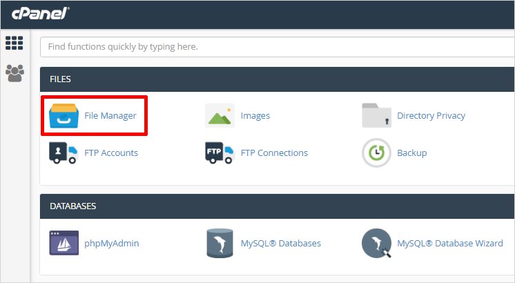 create htaccess file using cpanel 2 - open file manager