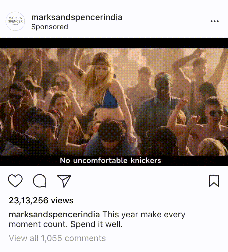 marks n spencers insta ad instagram advertising