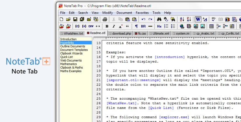 notepad html editor list