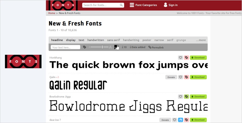 1001 fonts