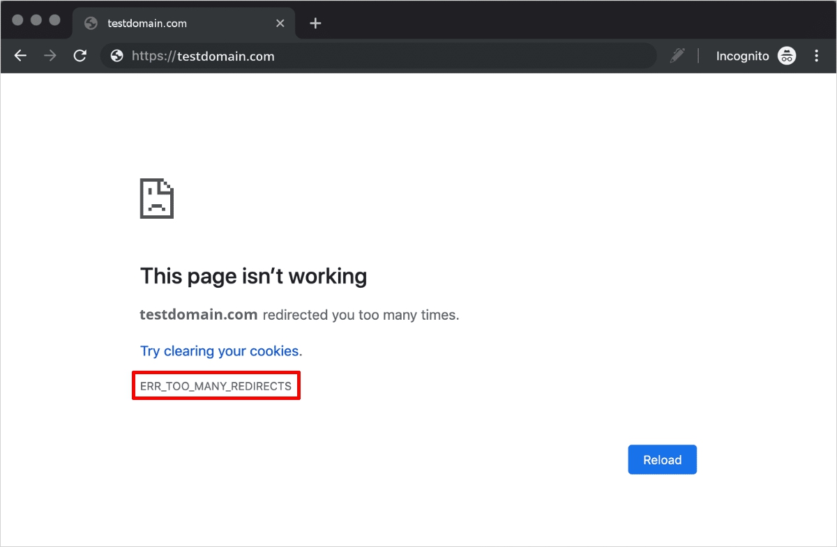 how to fix err_too_many_redirects in chrome