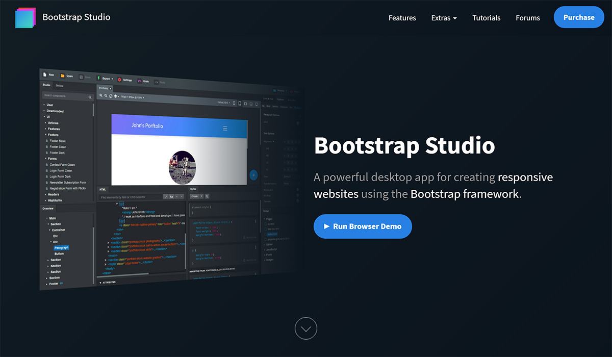 icons in bootstrap studio