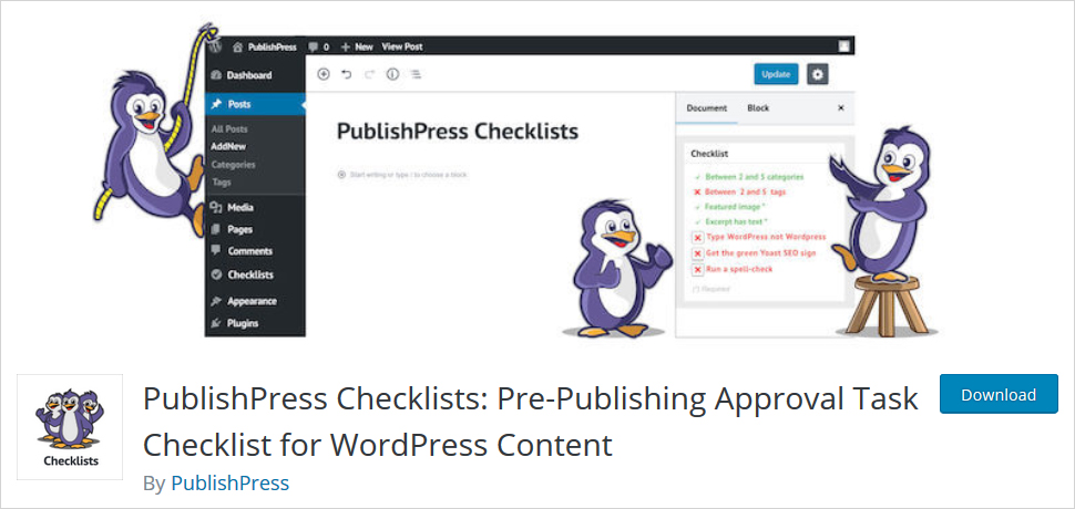 publishpress checklists wordpress plugin