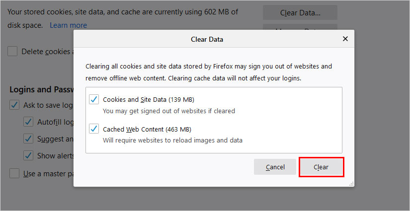 google chrome clear cache only