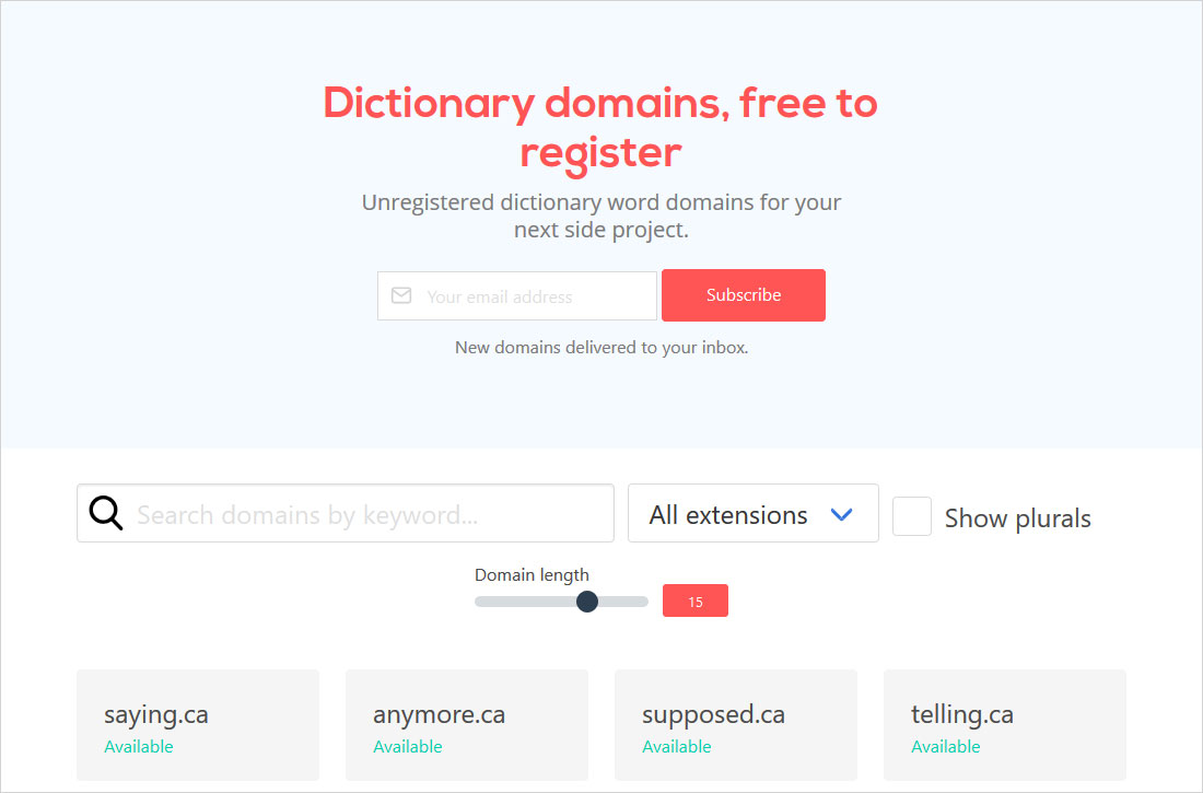 dictionary domains