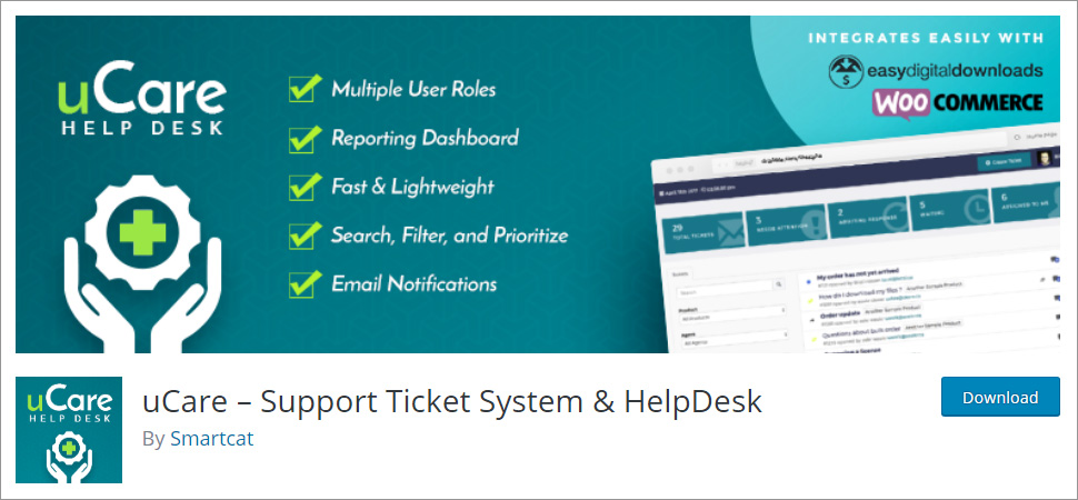 uCare Support Ticket System & HelpDesk