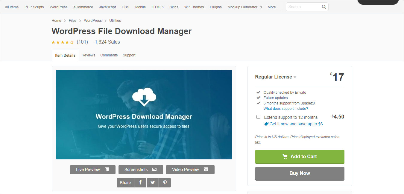 WordPress File Download Manager by Spadez8