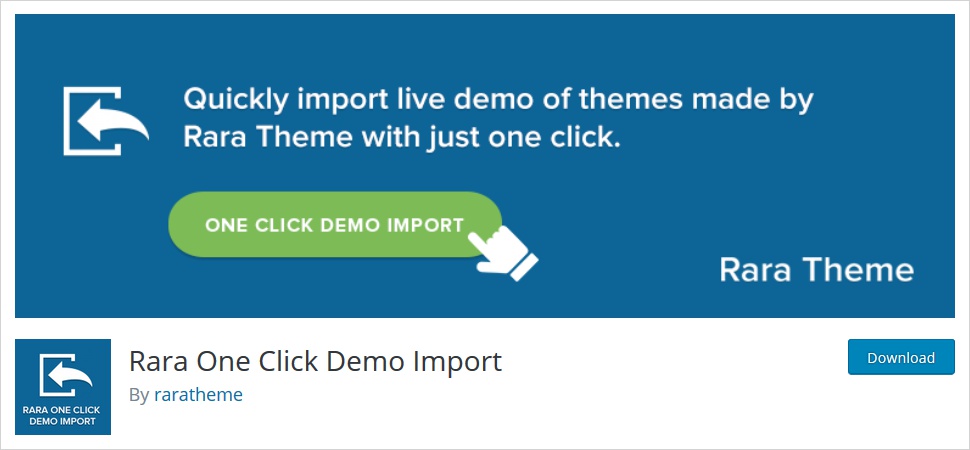 rara one click demo import