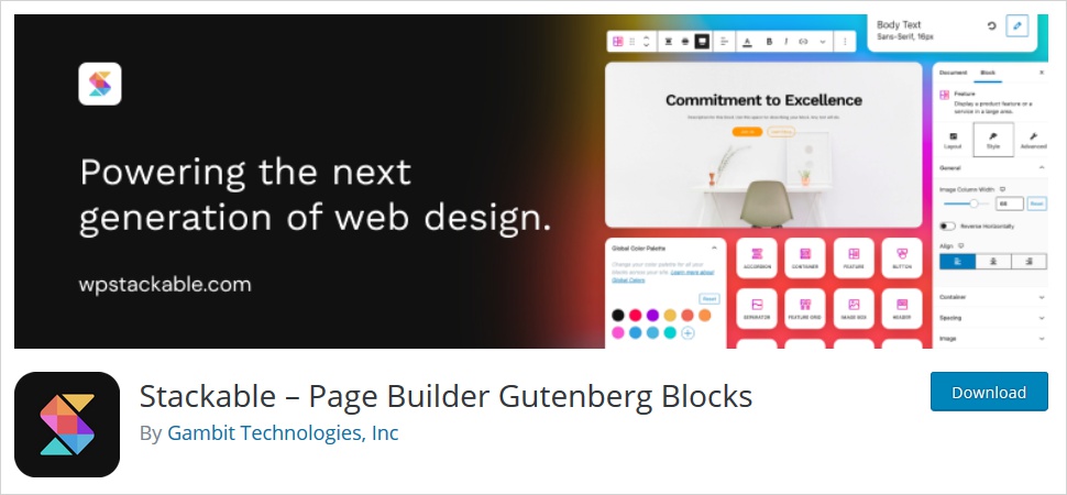 stackable page builder gutenberg blocks