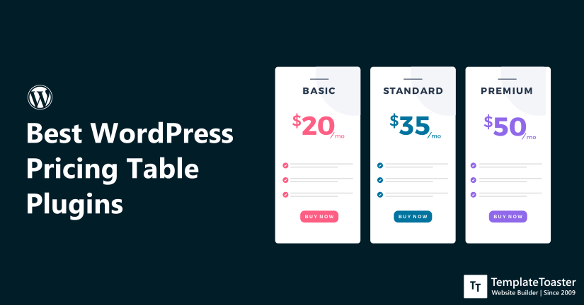 Best wordpress Pricing Table plugins