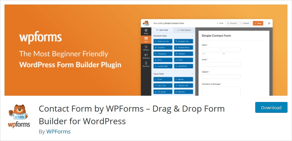 contact form by wpforms