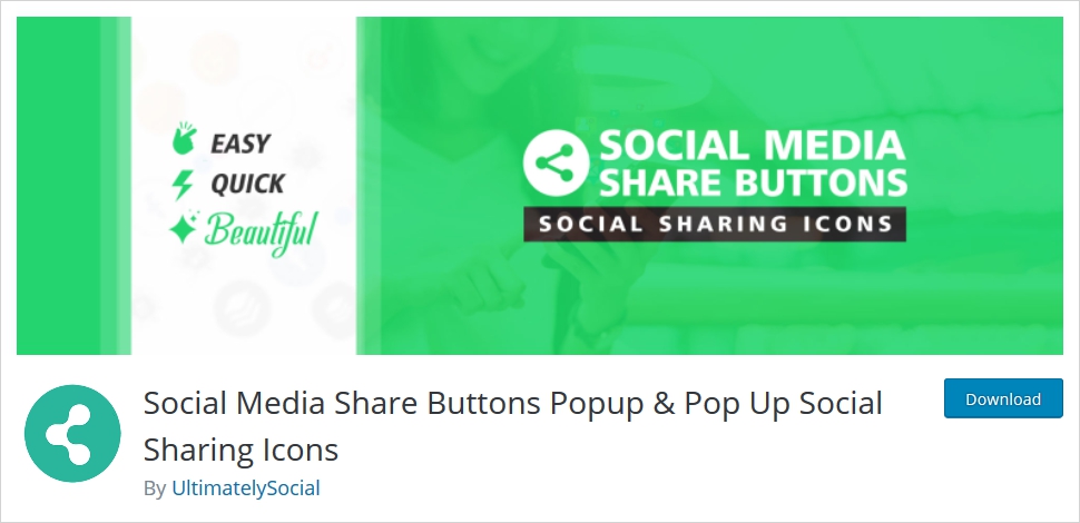 social media share buttons popup